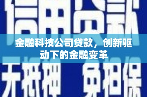 邵阳金融科技公司贷款，创新驱动下的金融变革