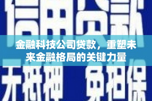 邵阳金融科技公司贷款，重塑未来金融格局的关键力量