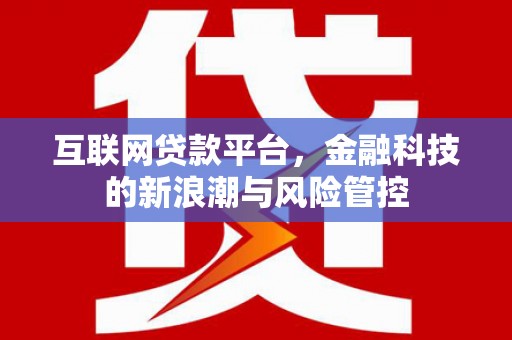 邵阳互联网贷款平台，金融科技的新浪潮与风险管控