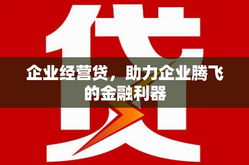 邵阳企业经营贷，助力企业腾飞的金融利器