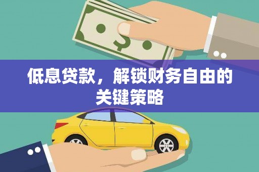 邵阳低息贷款，解锁财务自由的关键策略
