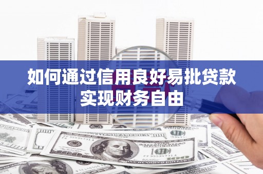 邵阳如何通过信用良好易批贷款实现财务自由