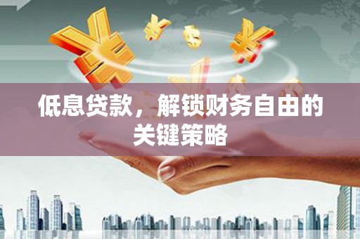 邵阳低息贷款，解锁财务自由的关键策略