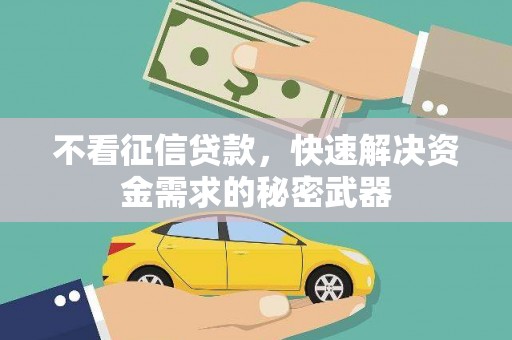 邵阳不看征信贷款，快速解决资金需求的秘密武器