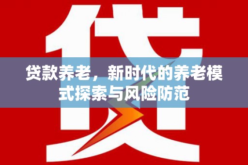 邵阳贷款养老，新时代的养老模式探索与风险防范