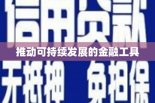 邵阳推动可持续发展的金融工具